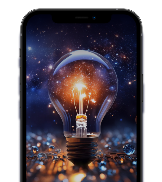 Smartphone with lightbulb